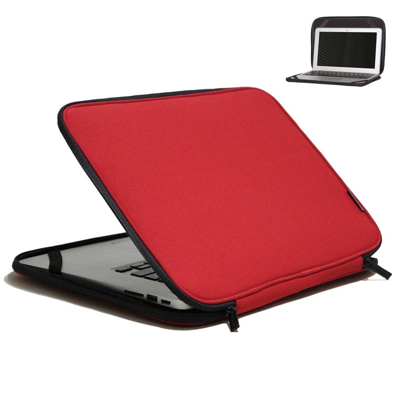 Inntzone Laptop Sleeve 11.6-Inch Case Foldable Slim Chromebook Cover Protective Bag - Red - Image 1